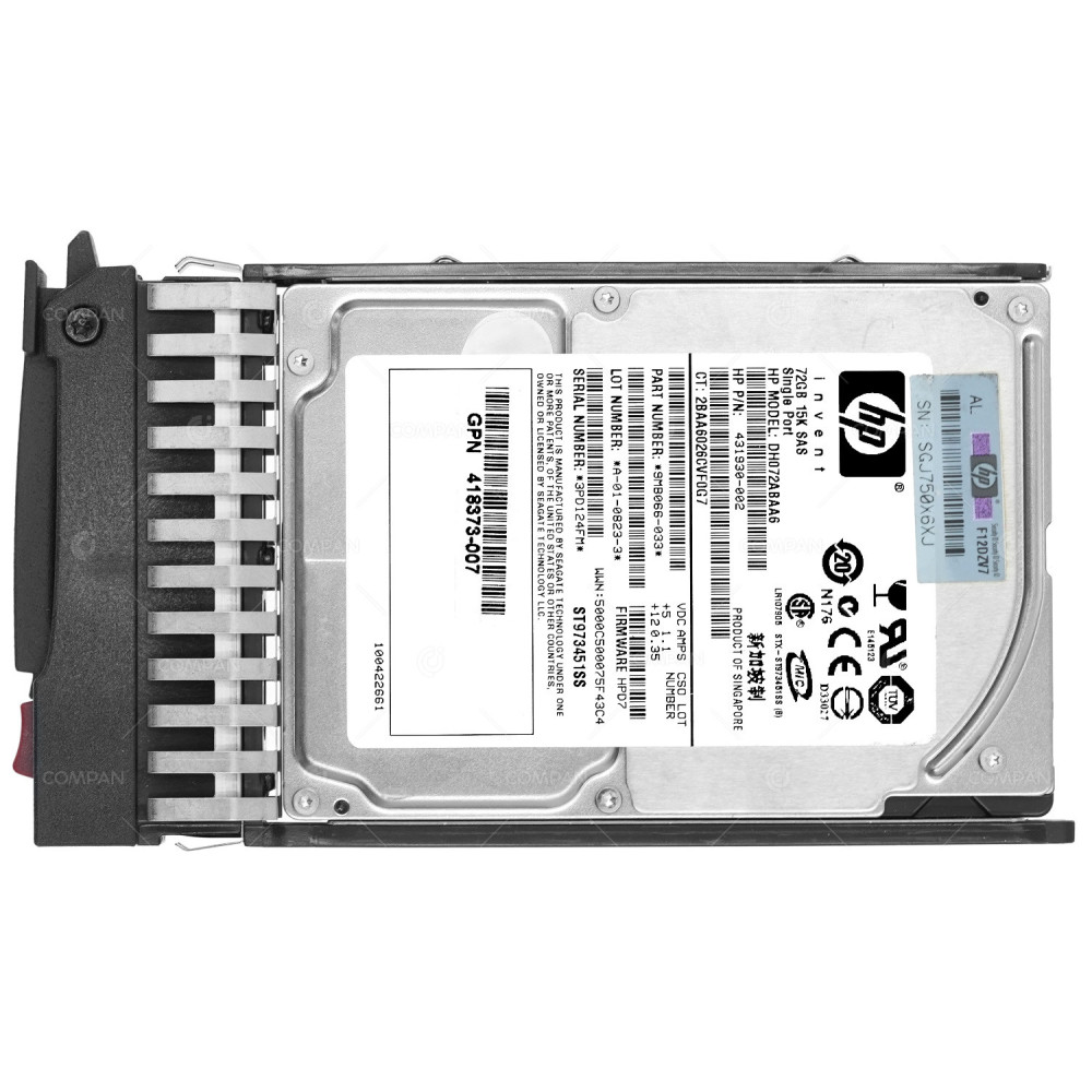 432321-001 HP HDD 73GB 15K SAS 3G 2.5" SFF HOT-SWAP